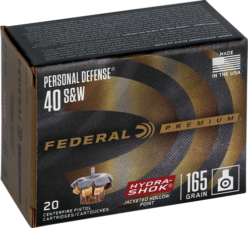 Federal Premium Personal Defense .40 S&W 165gr Hydra-Shok JHP