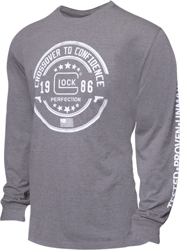 Glock AP95794 Crossover Heather Gray Cotton/Polyester Long Sleeve-img-0
