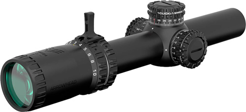 Swampfox Arrowhead LPVO Series Rifle Scope - 1-10X24 30MM SFP Green IR BDC Black
