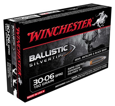 Winchester SBST3006 Ballistic Silvertip Rapid Controlled Expansion Polymer Tip 150 Grain .30-06 Springfield 2900 Fps chester SBST3006 Ballistic Silvertip Rapid Controlled Expansion Polymer Tip 150 Grain .30-06 Springfield 2900 Fps Ammo