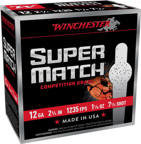 Winchester Super Match 12 Gauge 2-3/4" 1-1/8 oz #7.5 Shot (25 rounds)