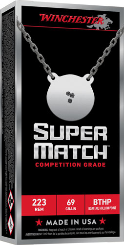 Winchester Super Match .223 Remington 69 Grain BTHP Ammunition