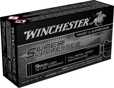 chester SUP9 Super Suppressed Encapsulated Full Metal Jacket 147 Grain 9mm Luger/Parabellum 990 Fps Ammo