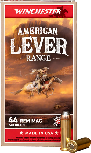 Winchester American Lever Range Ammunition .44 Rem MAG 240GR JSP 1750 FPS 50/Ct