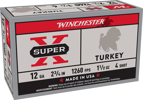 Winchester Super-X Turkey 12 Gauge #4 2-3/4" Shotshell