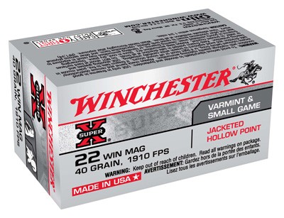 Winchester Super-X Rimfire Ammo 22 Mag 40 Gr. Jacketed Hollow Point 50 Rd. chester Super-X Rimfire 22 Mag 40 Gr. Jacketed Hollow Point 50 Rd. Ammo