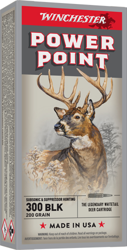 Winchester Super X Power-Point Subsonic .300 AAC Blackout 200 Grain Centerfire Rifle Ammunition