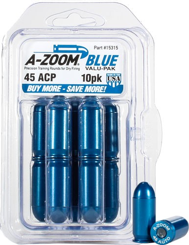 A-ZOOM METAL SNAP CAP BLUE .45ACP 10-PACK