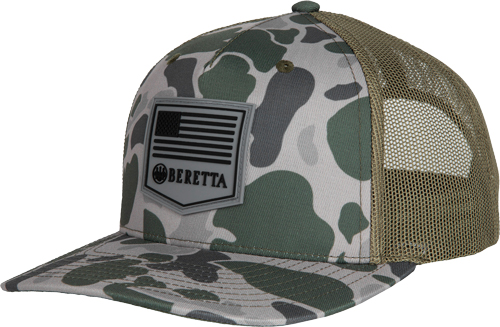 Beretta BC047T1675085X Trucker Cap Green Duck Camo Mesh Back