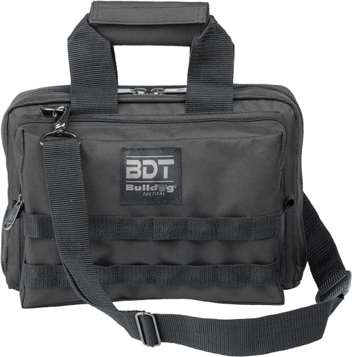 Bulldog CASES Deluxe Black 2 Pistol Range Bag with Strap & MOLLE (BDT917B) - Bulldog