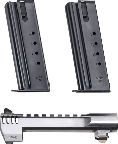 Desert Eagle 50AE 6" SS Barrel - W/TWO MAGS & Muzzle Brake