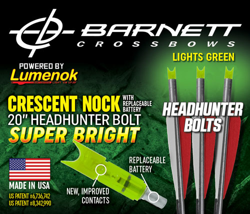 Lumenok BNECC3G 20" Barnett Headhunter Green Crescent Arrows 3-Pack - Lumenok for sale at TheGunDock