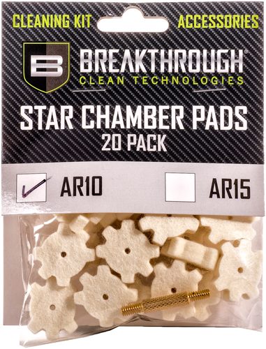 Breakthrough AR-10 STAR CHAMBER PAD 20 PK W/ 8-32 ADTR - Breakthrough Clean - AR-10