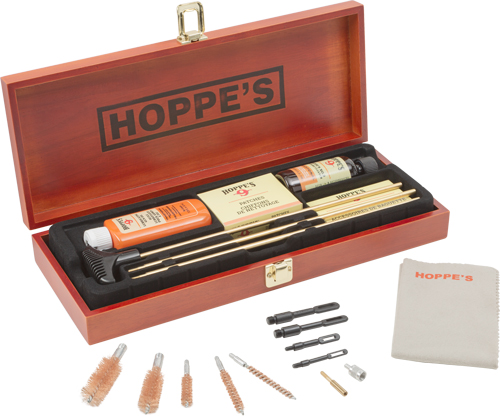 Hoppe's Deluxe Gun Cleaning Kit with Wood Storage Case (BUOX)
