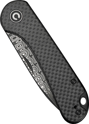 CIVIVI KNIFE ELEMENTUM SLIP JOINT 2.9” CRBN FBR/DAMASCUS
