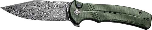 CIVIVI C20038DDS1 Cogent 3.47" Green Micarta Damascus Button Lock Knife