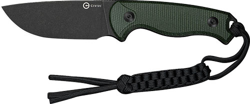 CIVIVI C230943 TimberBark 3.2" Fixed Blade Green Micarta/Black Stonewash