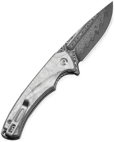 Voidflare Flipper Knife G10 With Aluminum Foil Handle (2.92"" Damascus Blade) - CIVIVI Knives