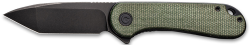 CIVIVI KNIFE ELEMENTUM 2.96" GREEN MICARTA/BLACK D2 CLAM PK