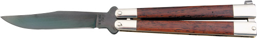Bear & Son CB17 Butterfly Knife 3.5" Rosewood Handle Black Blade
