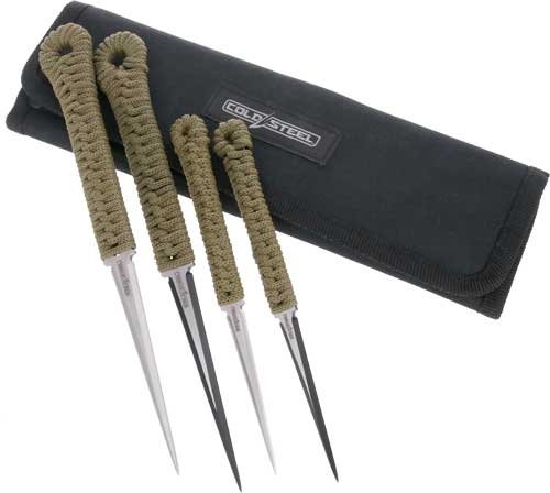 Cold Steel CSTHSPK4PK Throwing Spikes 2-2.5" & 2-3.5" with Sheath