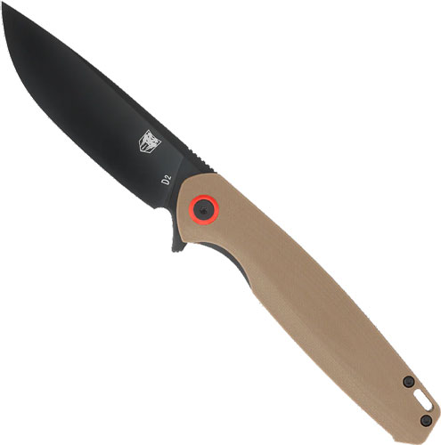 CobraTec CTRATHBRN Rath Folding Knife 3.5" D2 Black Blade Brown G-10 - CobraTec Knives