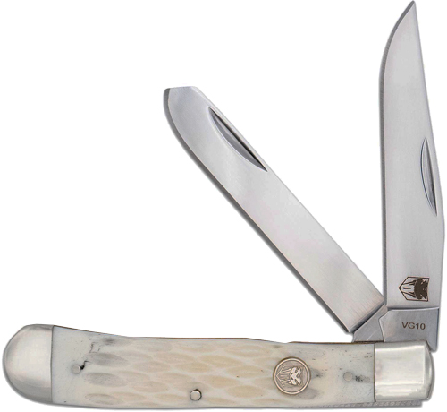 CobraTec CTTDTRPWHTBN Trapper Two Blade G-10 White Bone/SS Slip Joint - CobraTec Knives for sale at TheGunDock