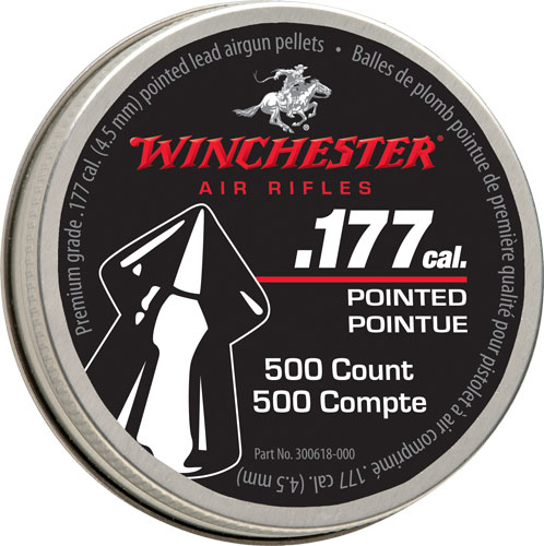 Winchester 987416-406 .177 Pointed Pellets 500ct Tin 6-Pack