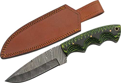 SZCO DM1309 Rite Edge 5" Tree Ridge Micarta Damascus Knife w/Sheath