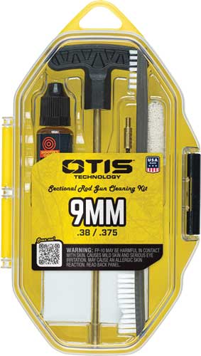 Otis FGSRS9MM 9mm Cleaning Kit For Pistol 9mm/.375/.38 Cal Yellow Plastic-img-0