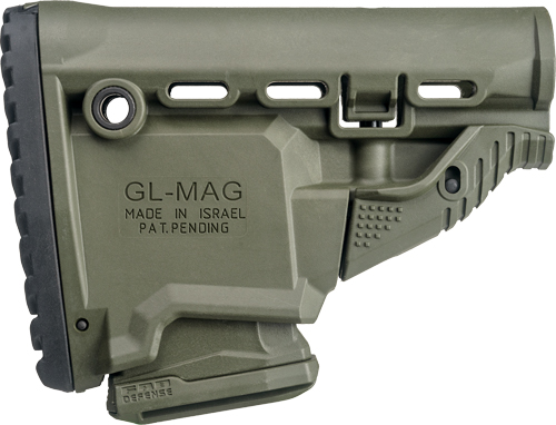 F.A.B. Defense FXGLCOREMAGG AR-15/M4 Buttstock OD Green Adj Cheek Piece