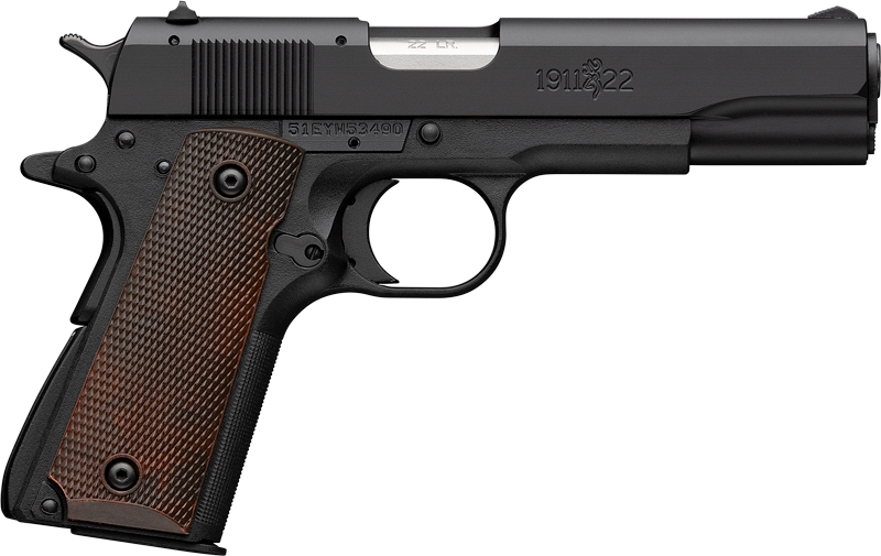Browning 1911-22 A1 POLY 22LR - FS 4.25" Black/Brown Grips