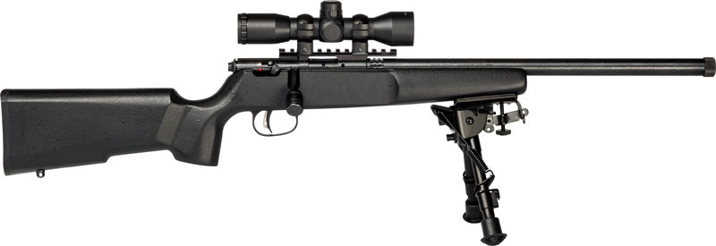 Savage Rascal Series Target XP Rifle .22 LR Single Shot 16.13" Barrel Synthetic Stock-Black Scope and Bi-Pod