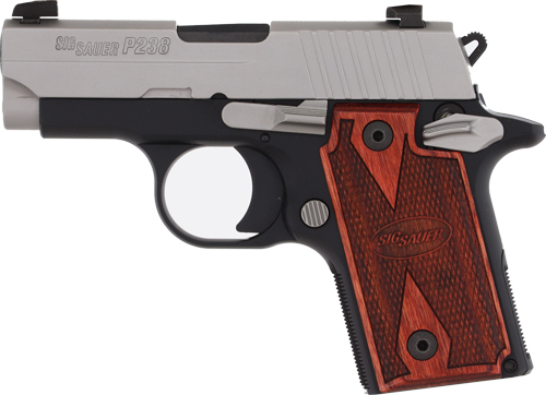 SIG Sauer P238 Two-Tone .380 ACP 2.7in XRAY3 Night Sights Rosewood Grip Manual Safety