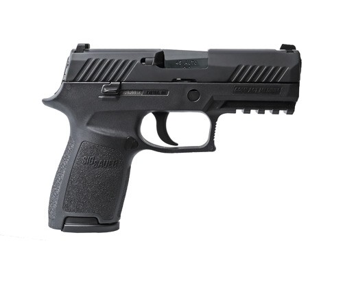 SIG P320 Compact 45ACP 3.9" 9RD Black Nitron Night Sights