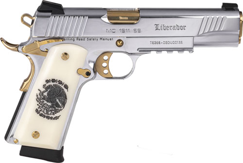 GIRSAN MC1911S LIBERADORE II - 9MM 10RD CHROME GOLD ENGRAVED-img-2