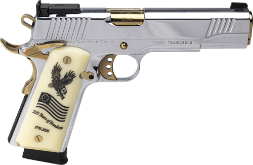 EAA Girsan MC1911 250TH Anniversary Handgun .45 Auto 8RD Magazine(1) 5" Barrel Engraved Slide and Grips Hard Case