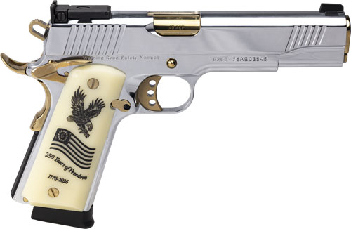 Girsan MC1911 250th Anniversary .45 ACP 5in Polished Chrome w/Gold Accents