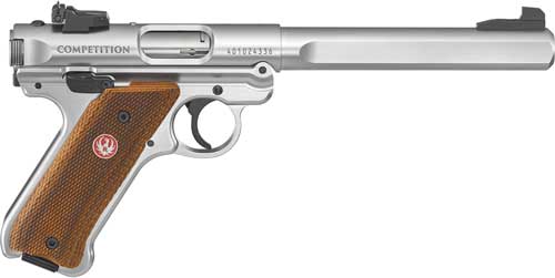 Ruger Mark IV Competition 22LR 6.88" Satin Stainless Steel Slab-Sided Bull Barrel