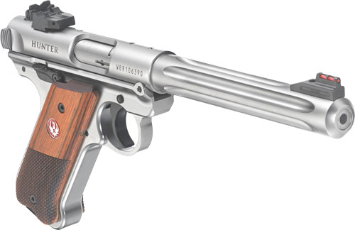 Ruger Mark IV Hunter .22 LR Semi-Automatic Pistol (6.88" Fluted Bull Barrel, Satin Stainless)