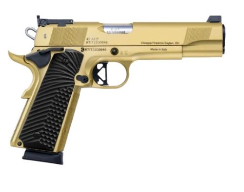 CHIAPPA 1911 EMPIRE GRADE 45ACP 5" FS 8RD G10 GRIP GOLD