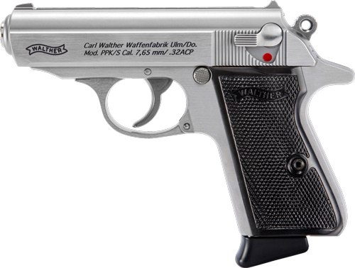 Walther PPK/S .32 ACP 3.3 in Stainless Fixed Iron Sights 7rd (2 Mags)