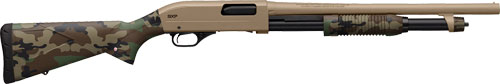 Winchester SXP Woodland Defender Shotgun 12 Ga 3" Chamber 5RD Magazine 18" Barrel FDE and Woodland Camo