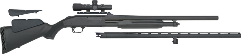 Mossberg 500 Field/Deer 12 Gauge Pump-Action Shotgun Combo (24" Slugster/28" Vent Rib) with 2.5x20 Scope