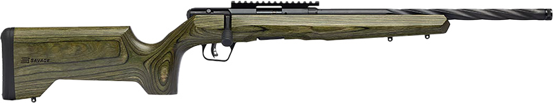 Savage Arms B22 Timber Tactical Rifle .22 WMR 9RD Magazine 18" Threaded Spiral Barrel Green Laminate Stock