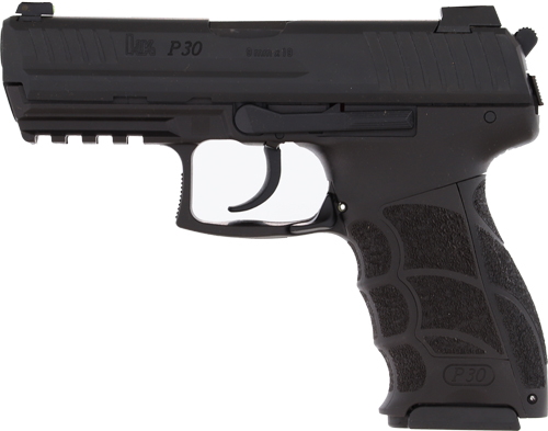 Heckler & Koch P30 V3 9mm 3.85 in 20RD DA/SA Rear Decocking Button (Matte Black)