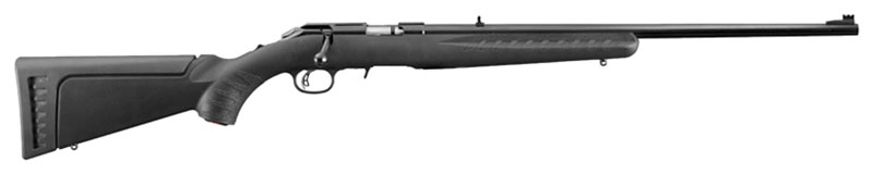 Ruger American Rimfire 22 LR rifle with synthetic stock and fiber optic sight