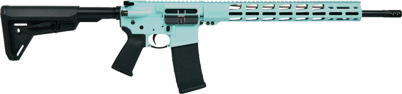 Ruger 8551 AR-556 MPR Rifle, 5.56 NATO Caliber, 18" Barrel, 30+1 Capacity, Turquoise Finish