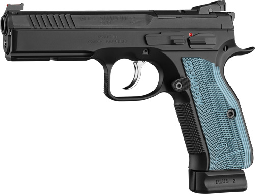 CZ Shadow 2 Optic Ready Handgun 9MM Luger 19RD Magazine 4.7" Barrel Black Frame Blue Grips