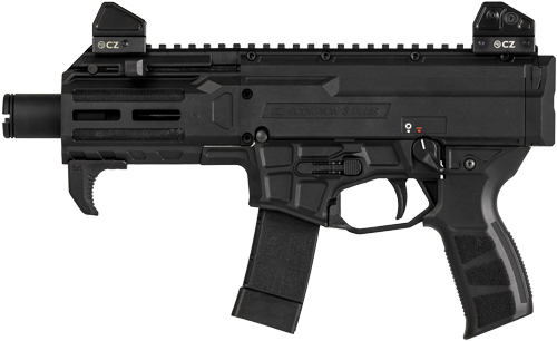 CZ Scorpion 3+ Micro Handgun 9MM Luger 20RD Magazines (5) 4.2" 1/2X28 Threaded Barrel Black with QD Sling Mount